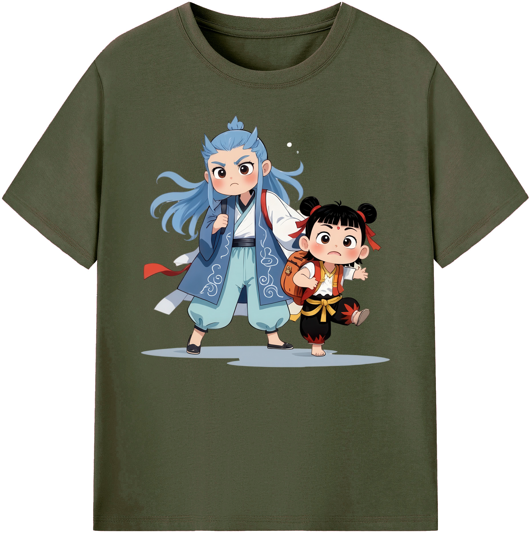 （画像用） Ne Zha 2 ナタ 魔童の大暴れ 綿100％ メンズ半袖Tシャツ｜肌触りやわらか＆通気性